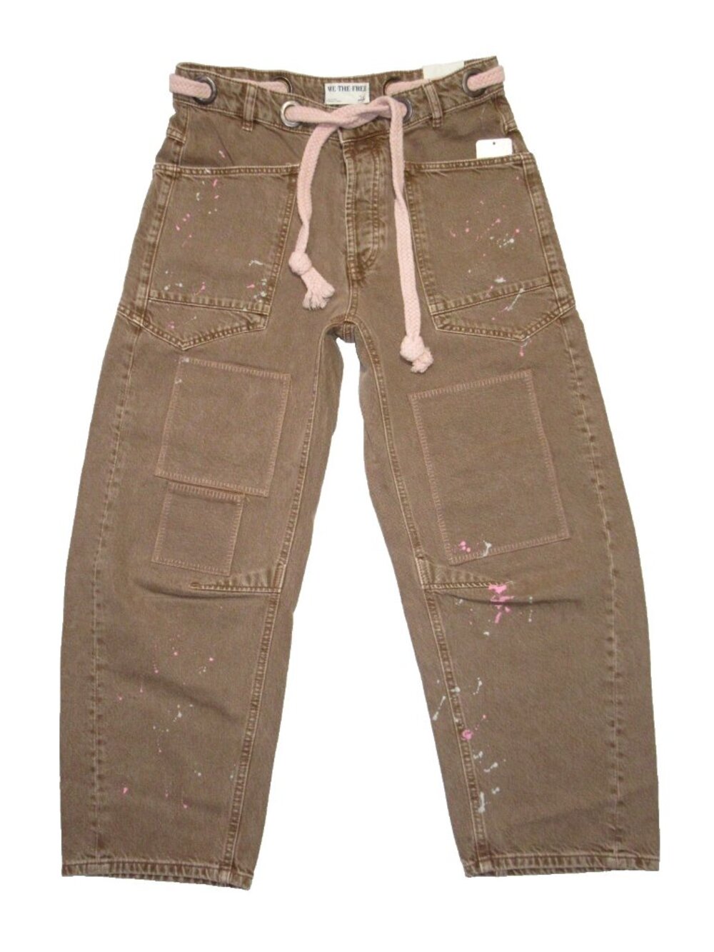 We The Free Brown Patchwork Utility Jeans - Picture 6 of 12